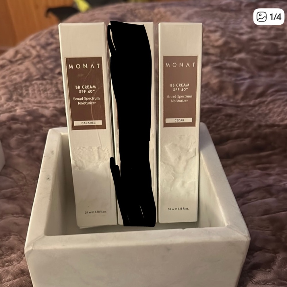 Monat BB cream caramel or cedar available.  Price is per bottle expires 8/2024
